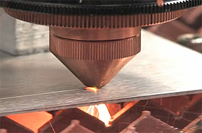 Photo of laser cutting metal