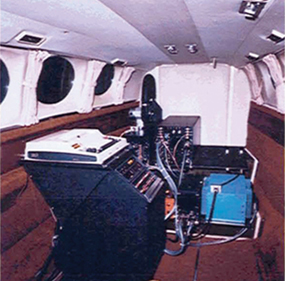 Airplane interior outfitted with TCAS equipment